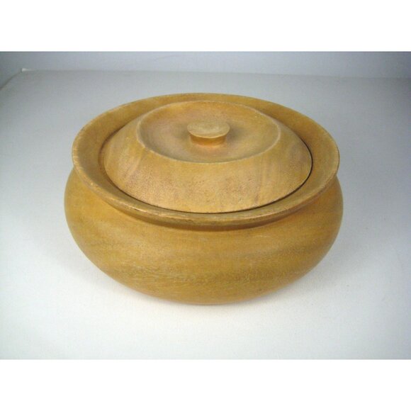Hilo Hattie Handcrafted Round Wooden Lidded Bowl Trinket Décor Hawaiian WEAR - Picture 1 of 16
